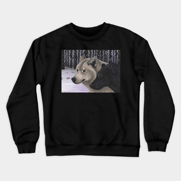 Wolf Pack in the Snow Crewneck Sweatshirt by WolfySilver